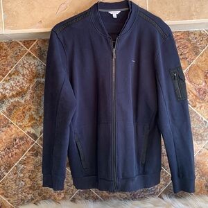 Men’s Calvin Klein Waffle Knit Zip Up Sweater Jacket with Arm Pocket Size XL